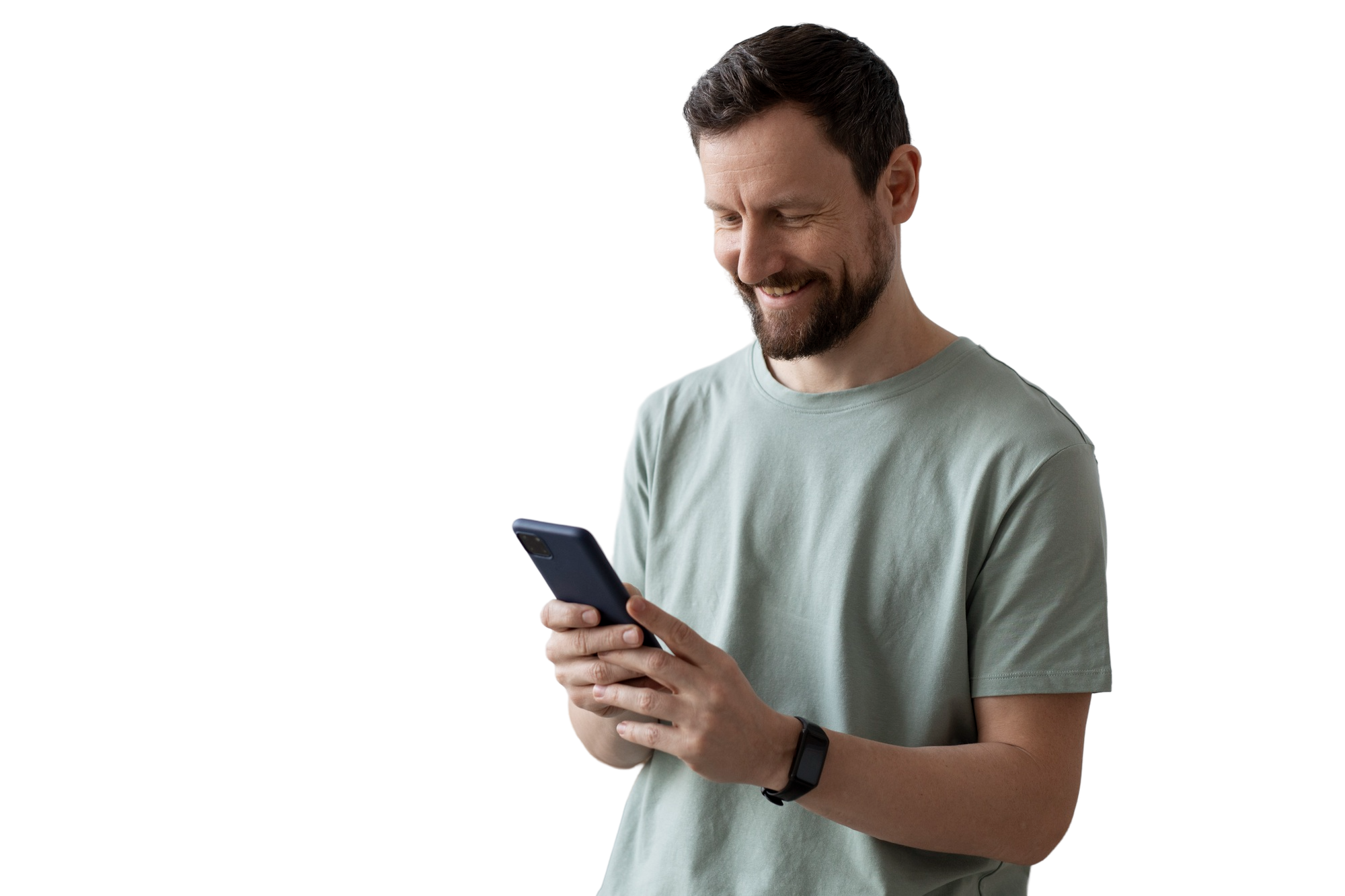 Payments advisor reviewing information on a phone